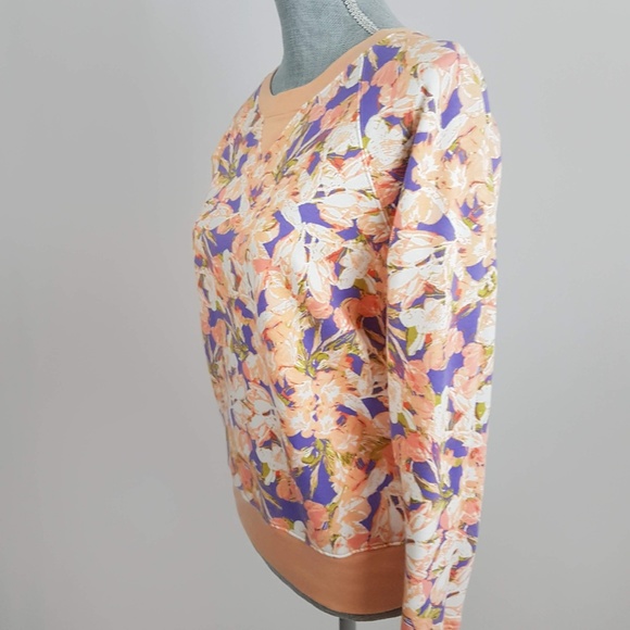 J Crew Floral Crew Neck Sweatshirt Pullover XS - Picture 4 of 8